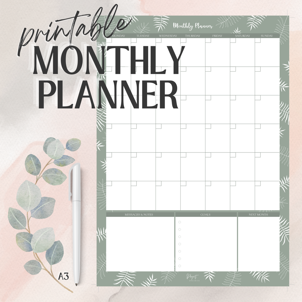 Digital & Printable Monthly Planner