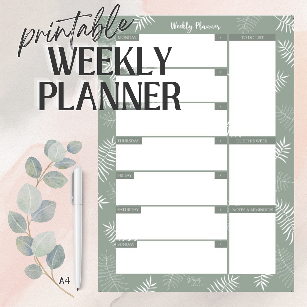 Digital & Printable Weekly Planner