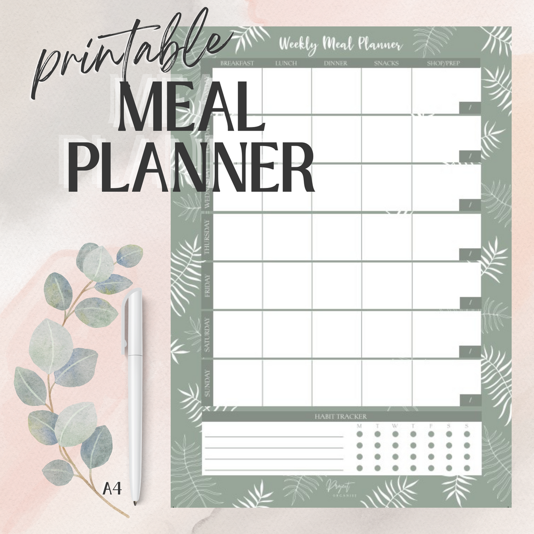 Digital & Printable Weekly Meal Planner